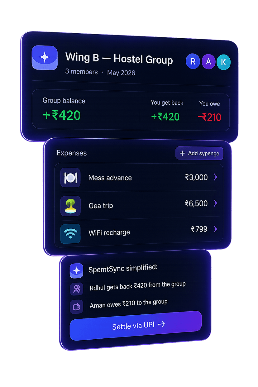 hostel expense tracker dashboard